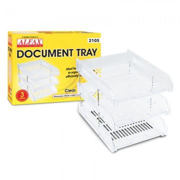 ALFAX 2105 Letter Tray 3 Tier A4 Clear