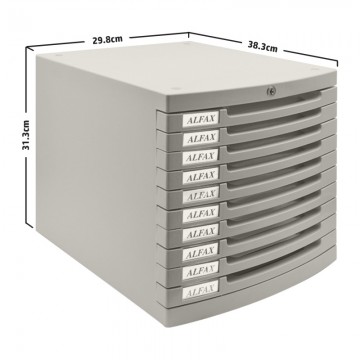 ALFAX AL28K 10 Drawer Tray with Lock 380x300x310mm