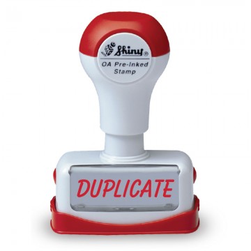 SHINY  ND03 OA Pre-Inked Stamp "Duplicate" Red