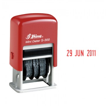 SHINY S300 Self-Inking Date Stamp (3mm) Red