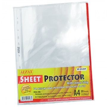 ALFAX SP0520B Sheet Protector 11 Hole Refill 20' Red