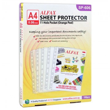 ALFAX SP606 Sheet Protector 11 Hole 0.06mm Matt A4 100's