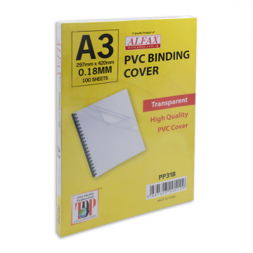 ALFAX PP318 Plastic Binding Cover 0.18mm A3 100's
