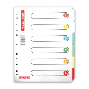 ALFAX 907-6 Paper Divider 6 Colours A4 8's