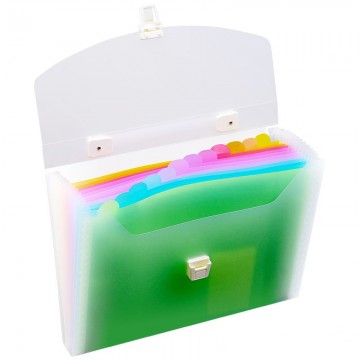 ZS5589 Handle Expanging File 12 colourful Dividers A4