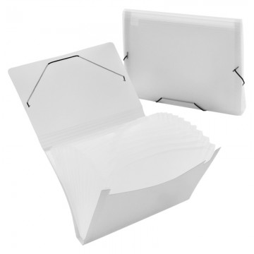 ZS4302S Elastic Expanding File 12 Dividers A4 Clear