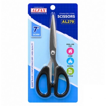 ALFAX AL279K Scissors 7" 180mm Black Handle