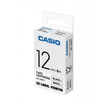 CASIO XR12WE1 Labelling Tape 12MM Black on White