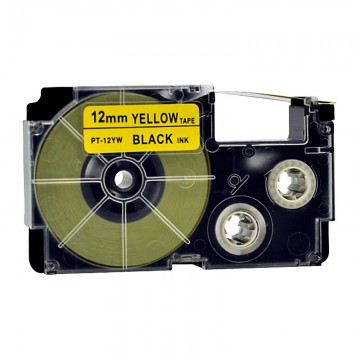 CASIO XR12YW1 Labelling Tape 12MM Black on Yellow