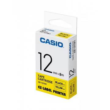 CASIO XR12YW1 Labelling Tape 12MM Black on Yellow