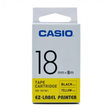 CASIO XR18YW1 Labelling Tape 18MM Black on Yellow