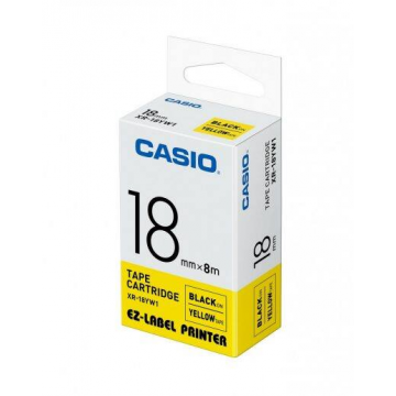 CASIO XR18YW1 Labelling Tape 18MM Black on Yellow