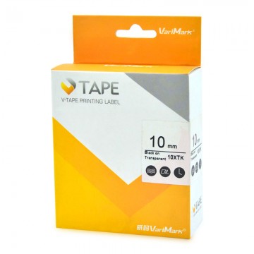 VARIMARK 10XTK Labelling Tape 10mm  Black on Transparent