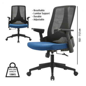 LJ303B Mesh Office Chair Blue+Black