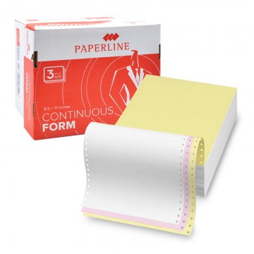 PAPERLINE Computer Form NCR 3PLY 9.5"X11" 800'S WH/PI/YE