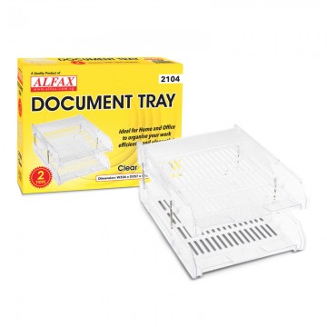 ALFAX 2104 Letter Tray 2 Tier A4 Clear