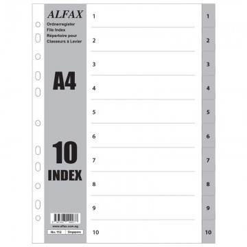 ALFAX 112 PP Grey Divider 1-10 A4
