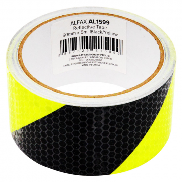 ALFAX AL1599 Reflective Tape 50mmx5m Black/Yellow