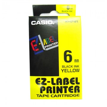 CASIO XR6YW1 Labelling Tape 6MM Black on Yellow