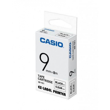 CASIO XR9X1 Labelling Tape 9MM Black on Clear