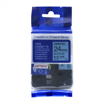AZE551 COMPATIBLE Label Tape for Brother 24MM Black on Blue