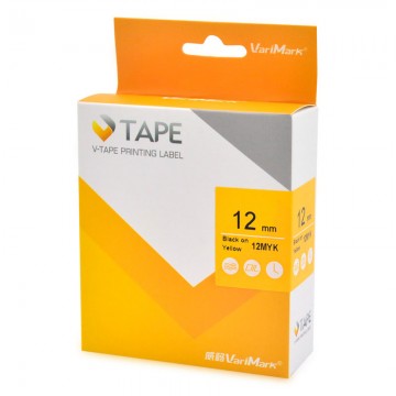 VARIMARK 12MYK Labelling Tape 12mm  Black on Yellow