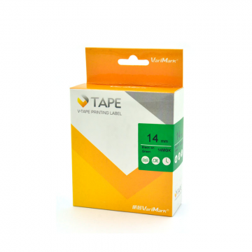 VARIMARK 14MGK Labelling Tape 14mm Black on Green