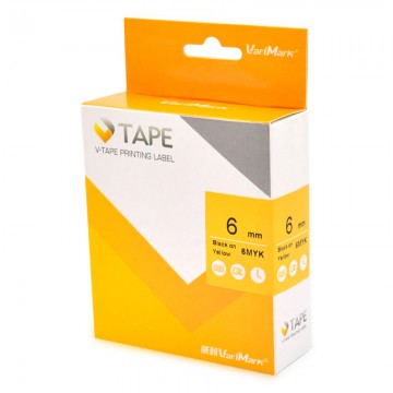 VARIMARK 6MYK Labelling Tape 6mm  Black on Yellow