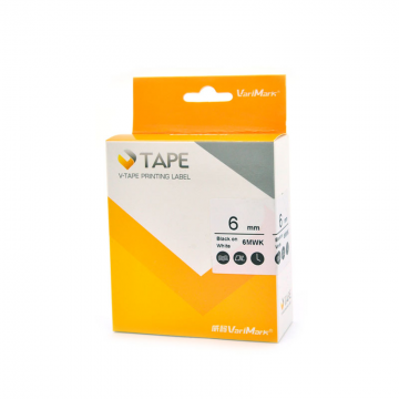 VARIMARK 6MWK Labelling Tape 6mm Black on White