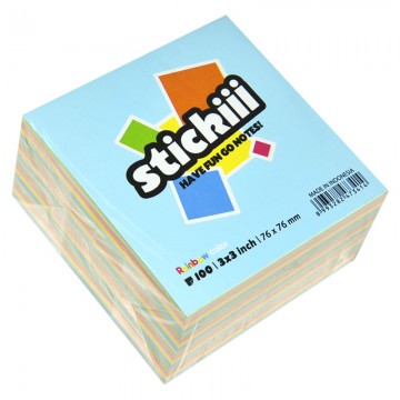 STICKiii 473414 Notes 3"x3" 4pdx100's Pastel