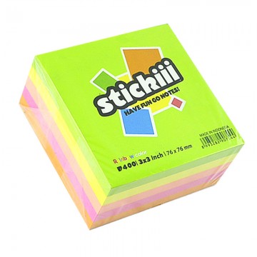 STICKiii 907544 Notes 3"x3" 400's Neon