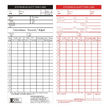 BIOSYSTEM Time Card 100's