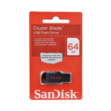 SANDISK SDCZ50064GB35 Cruzer Blade USB2.0 Flash Driver 64GB