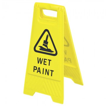 Floor Sign "WET PAINT" Yellow 600x300mm