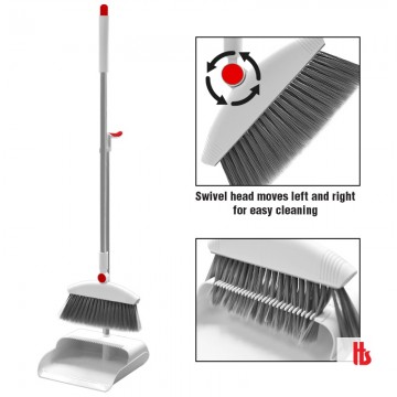 1207 Dustpan Broom Set White